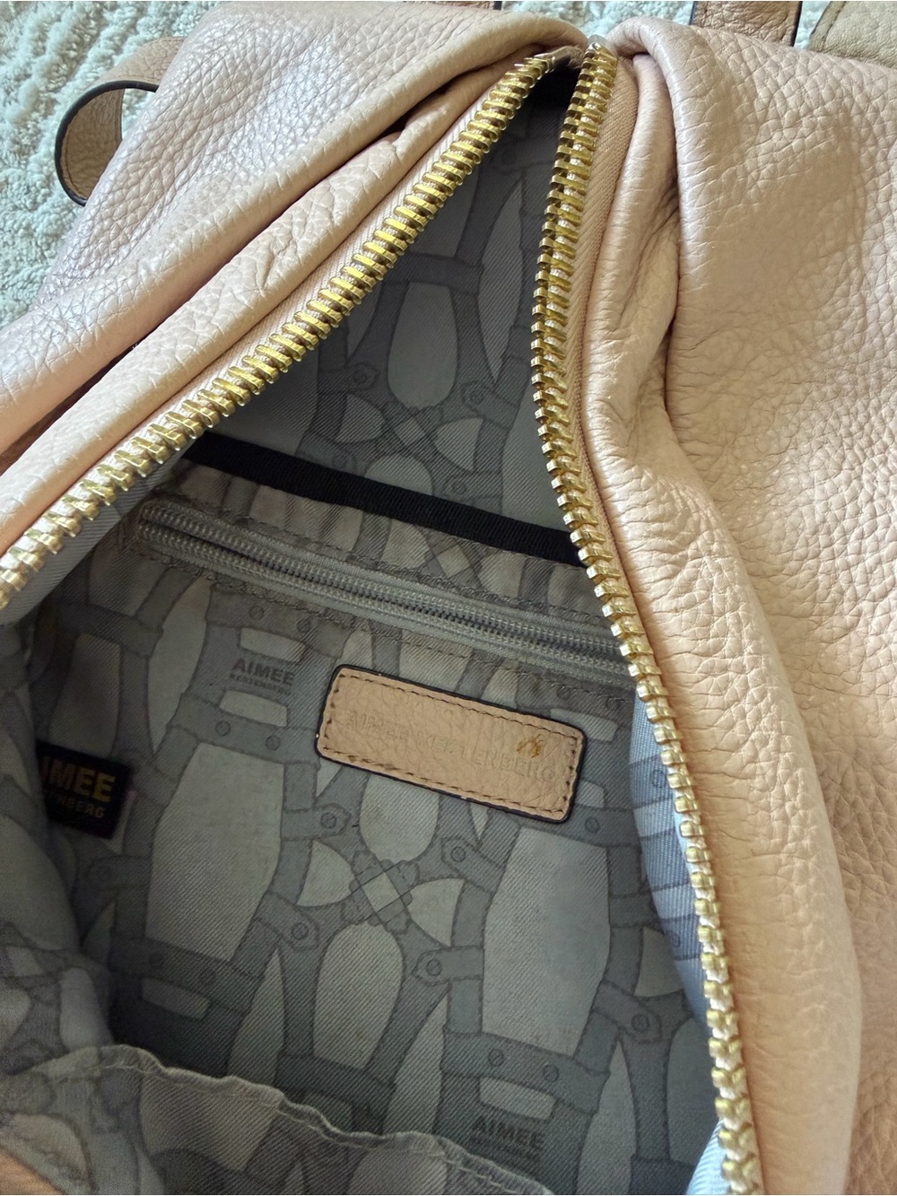 Aimee Kestenberg Pink Leather Backpack - Picture 6 of 6